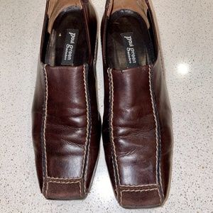 Paul Green Munchen brown leather slip ons 6.5